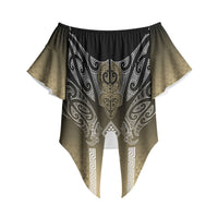 Aotearoa Maori Iwi Heritage Off Shoulder Wrap Waist Top Waikato Tainui Parauri LT7 - Polynesian Pride