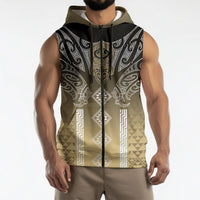 Aotearoa Maori Iwi Heritage Sleeveless Zip Hoodie Waikato Tainui Parauri LT7 - Polynesian Pride
