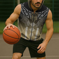 Aotearoa Maori Iwi Heritage Sleeveless Zip Hoodie Waikato Tainui Parauri LT7 - Polynesian Pride