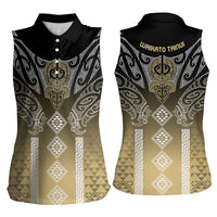 Aotearoa Maori Iwi Heritage Women Sleeveless Polo Shirt Waikato Tainui Parauri LT7 - Polynesian Pride