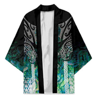 Aotearoa Maori Iwi Heritage Kimono Ngati Kahungunu Paua Shell Turquoise LT7 Unisex Green Blue - Polynesian Pride