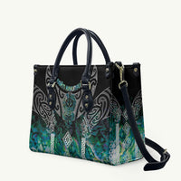 Aotearoa Maori Iwi Heritage Leather Bag Ngati Kahungunu Paua Shell Turquoise LT7 Green Blue - Polynesian Pride