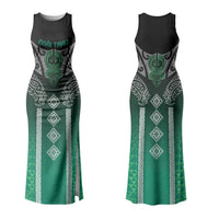 Aotearoa Maori Iwi Heritage Family Matching Tank Maxi Dress and Hawaiian Shirt Ngai Tahu Pounamu Green LT7 Mom's Dress Jade Green - Polynesian Pride