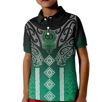 Aotearoa Maori Iwi Heritage Kid Polo Shirt Ngai Tahu Pounamu Green LT7 Kid Jade Green - Polynesian Pride