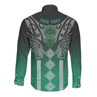 Aotearoa Maori Iwi Heritage Long Sleeve Button Shirt Ngai Tahu Pounamu Green LT7 - Polynesian Pride