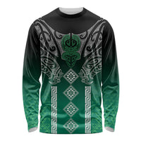 Aotearoa Maori Iwi Heritage Long Sleeve Shirt Ngai Tahu Pounamu Green LT7 Unisex Jade Green - Polynesian Pride