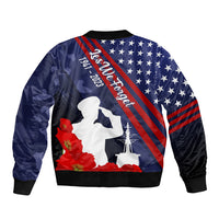 Pearl Harbor Remembrance Day Sleeve Zip Bomber Jacket Poppy Mix Style LT7 - Polynesian Pride