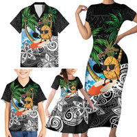 Tropical Christmas Polynesian Family Matching Short Sleeve Bodycon Dress and Hawaiian Shirt Funny Surfing Pineapple LT7 - Polynesian Pride