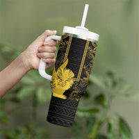 Philippines Eagle Barong Tumbler With Handle Filipino Eight Rayed Gold Sun