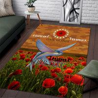 Cook Islands ANZAC Day Personalised Area Rug with Poppy Field LT9 Art - Polynesian Pride