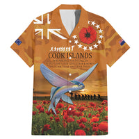 Cook Islands ANZAC Day Personalised Family Matching Mermaid Dress and Hawaiian Shirt with Poppy Field LT9 Dad's Shirt - Short Sleeve Art - Polynesian Pride
