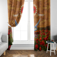 Cook Islands ANZAC Day Personalised Window Curtain with Poppy Field LT9 - Polynesian Pride