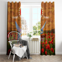 Cook Islands ANZAC Day Personalised Window Curtain with Poppy Field LT9 - Polynesian Pride