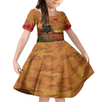 Norfolk Island ANZAC Day Personalised Kid Short Sleeve Dress with Poppy Field LT9 KID Art - Polynesian Pride