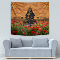 Norfolk Island ANZAC Day Personalised Tapestry with Poppy Field LT9 - Polynesian Pride