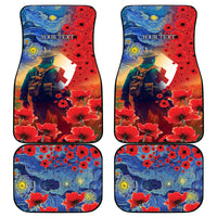 Tonga ANZAC Day Personalised Car Mats Soldier Te Tau Manatui Kinautolu with Poppy Field LT9 - Polynesian Pride