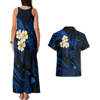 Hawaii Couples Matching Tank Maxi Dress And Hawaiian Shirt Niihau Islands Polynesian Sunset Plumeria Blue Vibe LT9 - Polynesian Pride