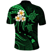 Hawaii Polo Shirt Niihau Islands Polynesian Sunset Plumeria Green Vibe LT9 - Polynesian Pride