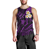 Polynesian Hawaii Men Tank Top Niihau Islands with Pacific Plumeria Purple Vibe LT9 - Polynesian Pride