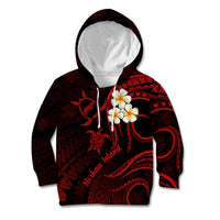 Polynesian Hawaii Kid Hoodie Niihau Islands with Pacific Plumeria Red Vibe LT9 Hoodie Red - Polynesian Pride