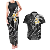 Polynesian Hawaii Couples Matching Tank Maxi Dress And Hawaiian Shirt Niihau Islands with Pacific Plumeria White Vibe LT9 White - Polynesian Pride