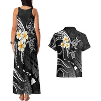 Polynesian Hawaii Couples Matching Tank Maxi Dress And Hawaiian Shirt Niihau Islands with Pacific Plumeria White Vibe LT9 - Polynesian Pride