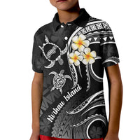 Polynesian Hawaii Kid Polo Shirt Niihau Islands with Pacific Plumeria White Vibe LT9 Kid White - Polynesian Pride