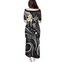 Polynesian Hawaii Puletasi Niihau Islands with Pacific Plumeria White Vibe LT9 - Polynesian Pride