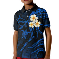 Hawaii Kid Polo Shirt Molokai Islands Polynesian Sunset Plumeria Blue Vibe LT9 Kid Blue - Polynesian Pride