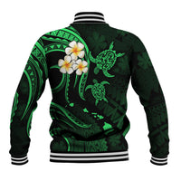 Hawaii Baseball Jacket Molokai Islands Polynesian Sunset Plumeria Green Vibe LT9 - Polynesian Pride