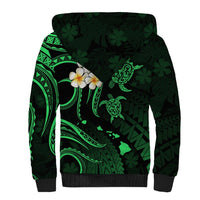 Hawaii Sherpa Hoodie Molokai Islands Polynesian Sunset Plumeria Green Vibe LT9 - Polynesian Pride