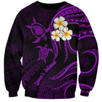 Polynesian Hawaii Sweatshirt Lanai Islands with Pacific Plumeria Purple Vibe LT9 Unisex Purple - Polynesian Pride