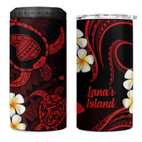 Hawaii Lanai Islands Pacific Plumeria 4 in 1 Can Cooler Tumbler Red Polynesian Tattoo LT9 One Size: 16 oz Red - Polynesian Pride