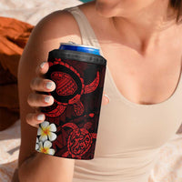 Hawaii Lanai Islands Pacific Plumeria 4 in 1 Can Cooler Tumbler Red Polynesian Tattoo LT9 - Polynesian Pride