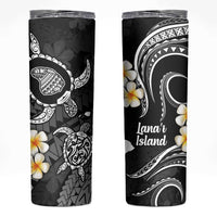 Hawaii Lanai Islands Pacific Plumeria Skinny Tumbler White Polynesian Tattoo LT9 White - Polynesian Pride