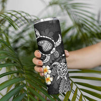Hawaii Lanai Islands Pacific Plumeria Skinny Tumbler White Polynesian Tattoo LT9 - Polynesian Pride