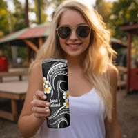 Hawaii Lanai Islands Pacific Plumeria Skinny Tumbler White Polynesian Tattoo LT9 - Polynesian Pride