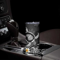 Hawaii Lanai Islands Pacific Plumeria Skinny Tumbler White Polynesian Tattoo LT9 - Polynesian Pride