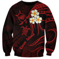 Polynesian Hawaii Sweatshirt Kauai Islands with Pacific Plumeria Red Vibe LT9 Unisex Red - Polynesian Pride