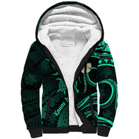 Polynesian Hawaii Sherpa Hoodie Kauai Islands with Pacific Plumeria Turquoise Vibe LT9 Unisex Turquoise - Polynesian Pride