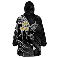 Polynesian Hawaii Wearable Blanket Hoodie Kauai Islands with Pacific Plumeria White Vibe LT9 - Polynesian Pride