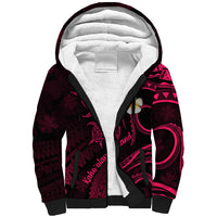 Hawaii Sherpa Hoodie Kahoolawe Islands Polynesian Sunset Plumeria Pink Vibe LT9 Unisex Pink - Polynesian Pride