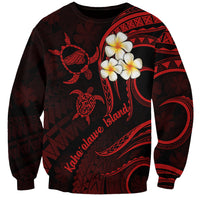 Polynesian Hawaii Sweatshirt Kahoolawe Islands with Pacific Plumeria Red Vibe LT9 Unisex Red - Polynesian Pride