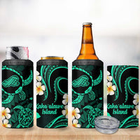 Hawaii Kahoolawe Islands Pacific Plumeria 4 in 1 Can Cooler Tumbler Turquoise Polynesian Tattoo LT9 - Polynesian Pride