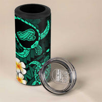 Hawaii Kahoolawe Islands Pacific Plumeria 4 in 1 Can Cooler Tumbler Turquoise Polynesian Tattoo LT9 - Polynesian Pride