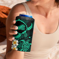 Hawaii Kahoolawe Islands Pacific Plumeria 4 in 1 Can Cooler Tumbler Turquoise Polynesian Tattoo LT9 - Polynesian Pride