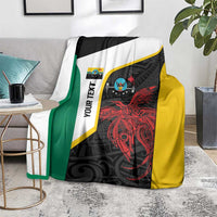 Personalised PNG Hela Province Blanket Bird of Paradise Tattoo Flag Motif - Polynesian Pride