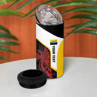 Personalised PNG Hela Province 4 in 1 Can Cooler Tumbler Bird of Paradise Tattoo Flag Motif - Polynesian Pride