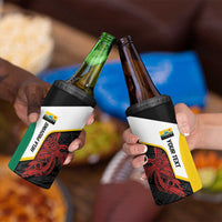 Personalised PNG Hela Province 4 in 1 Can Cooler Tumbler Bird of Paradise Tattoo Flag Motif - Polynesian Pride