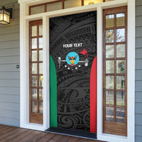 Personalised PNG Hela Province Door Cover Bird of Paradise Tattoo Flag Motif - Polynesian Pride